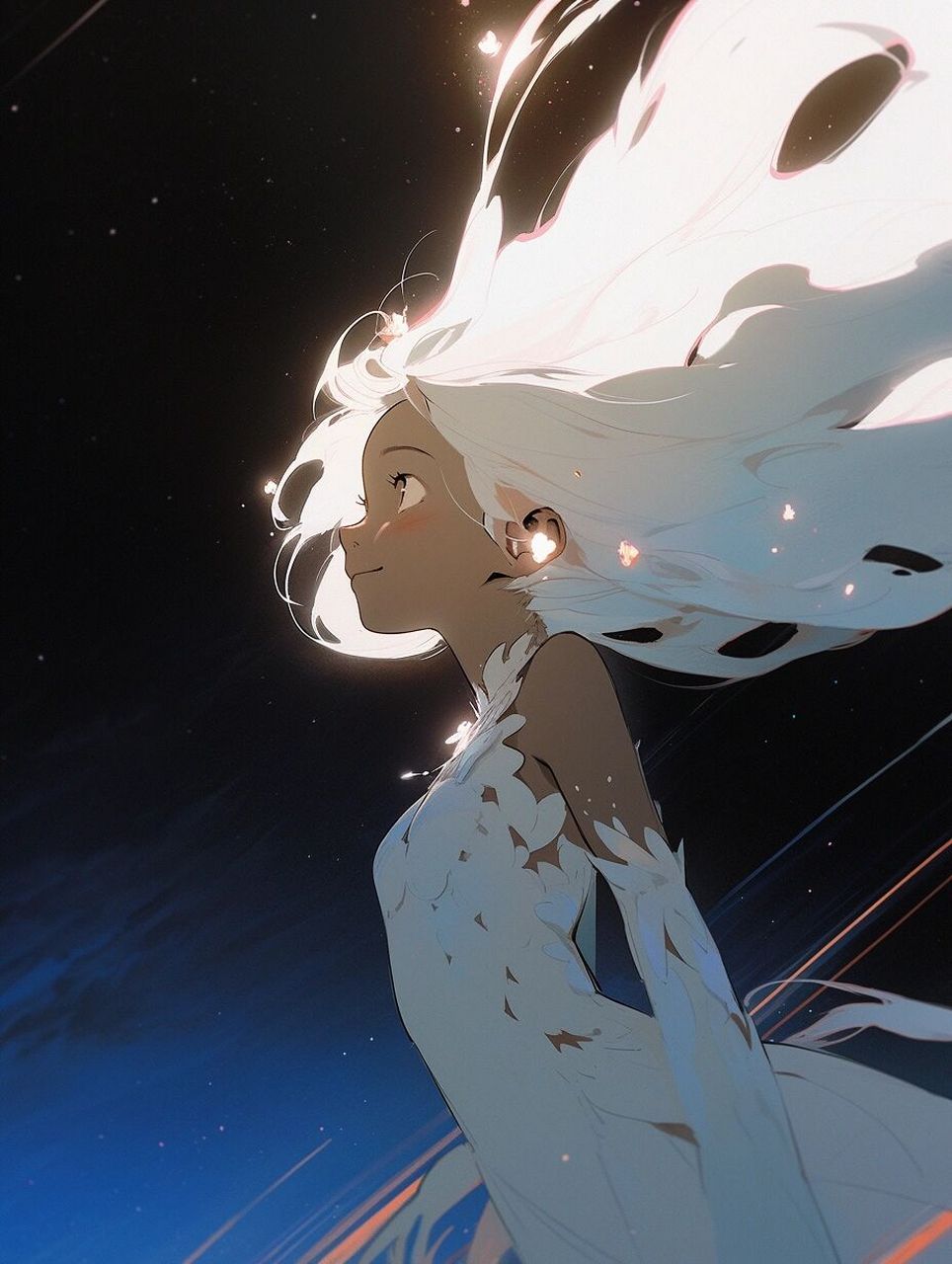 仰望星空的少女-prompt&思路分享 小的时候看《化物语》时,很喜欢战场