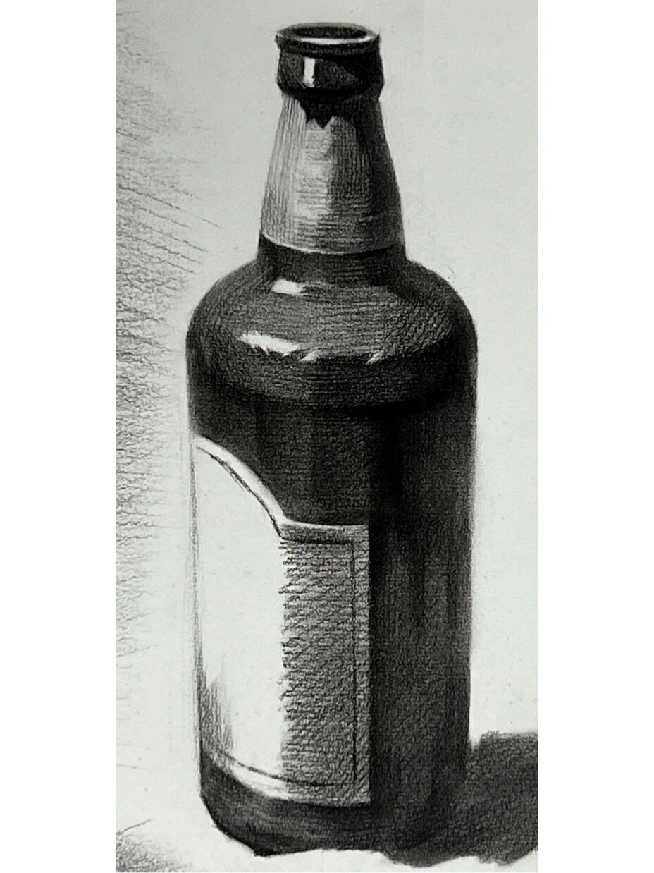 啤酒瓶素描步骤
