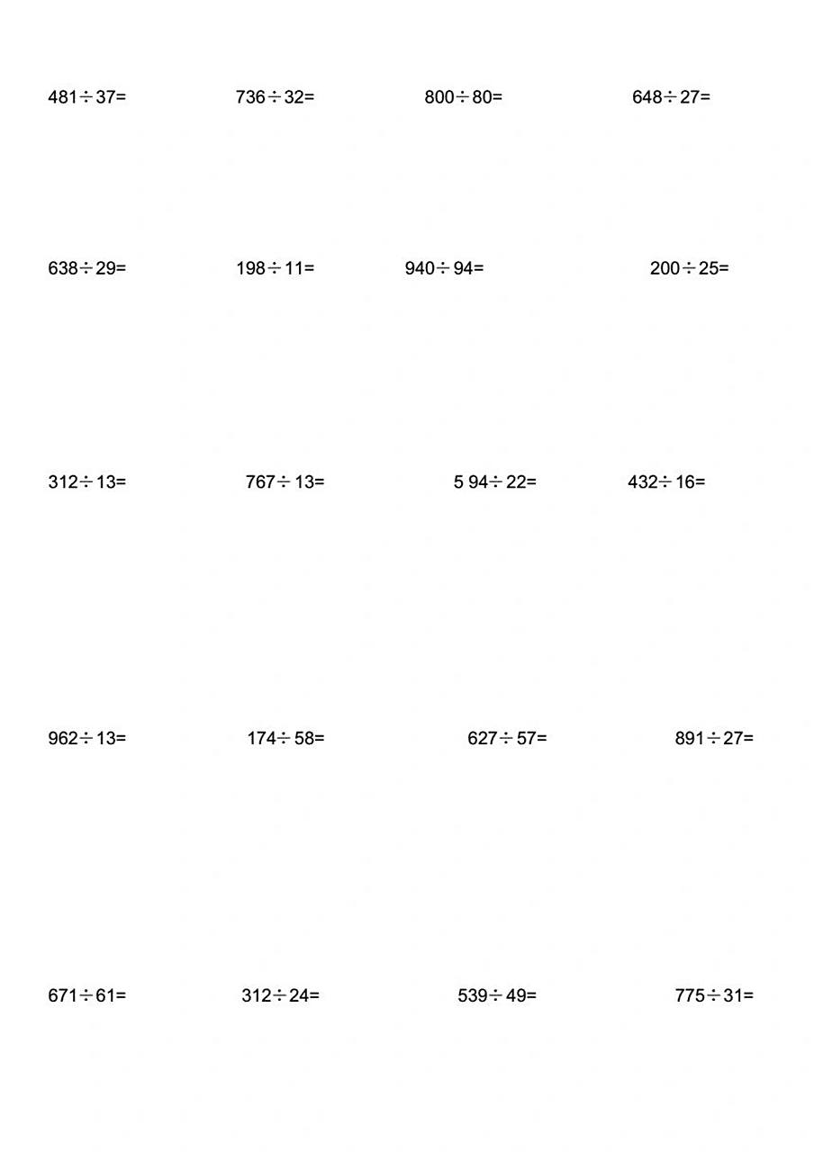 三位数除以两位数竖式计算