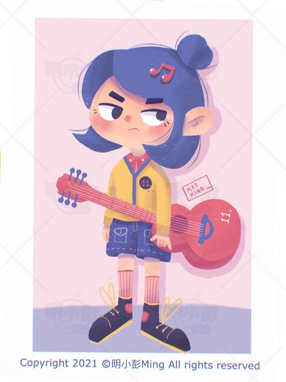 明小彭的上色练习004|照片转插画|分享 这次颜色配了四个色稿,还好