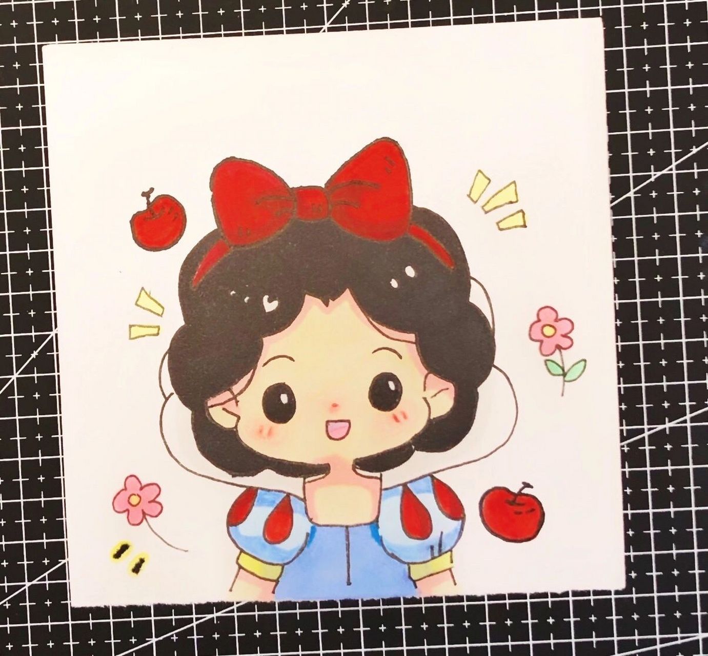 迪士尼公主系列,白雪公主(简笔画附线稿            大家都喜欢那个