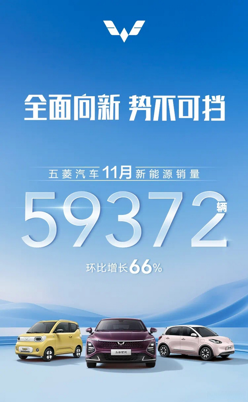 其中: 五菱缤果销量34573辆,五菱宏光miniev系列销量23518辆,五菱星光