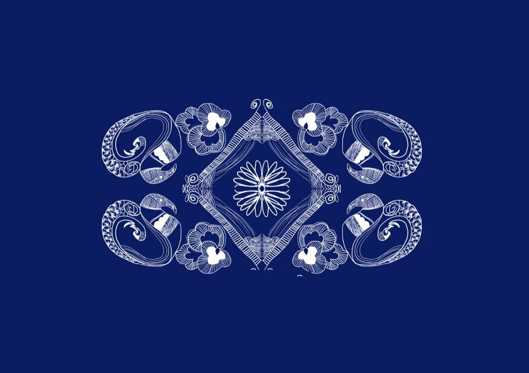 苗疆传统纹饰  最近好喜欢这蜡染风格,苗族蜡染真的好美,用dn做了个