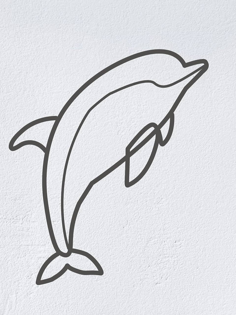 动物简笔画之可爱的小海豚(内附过程图)