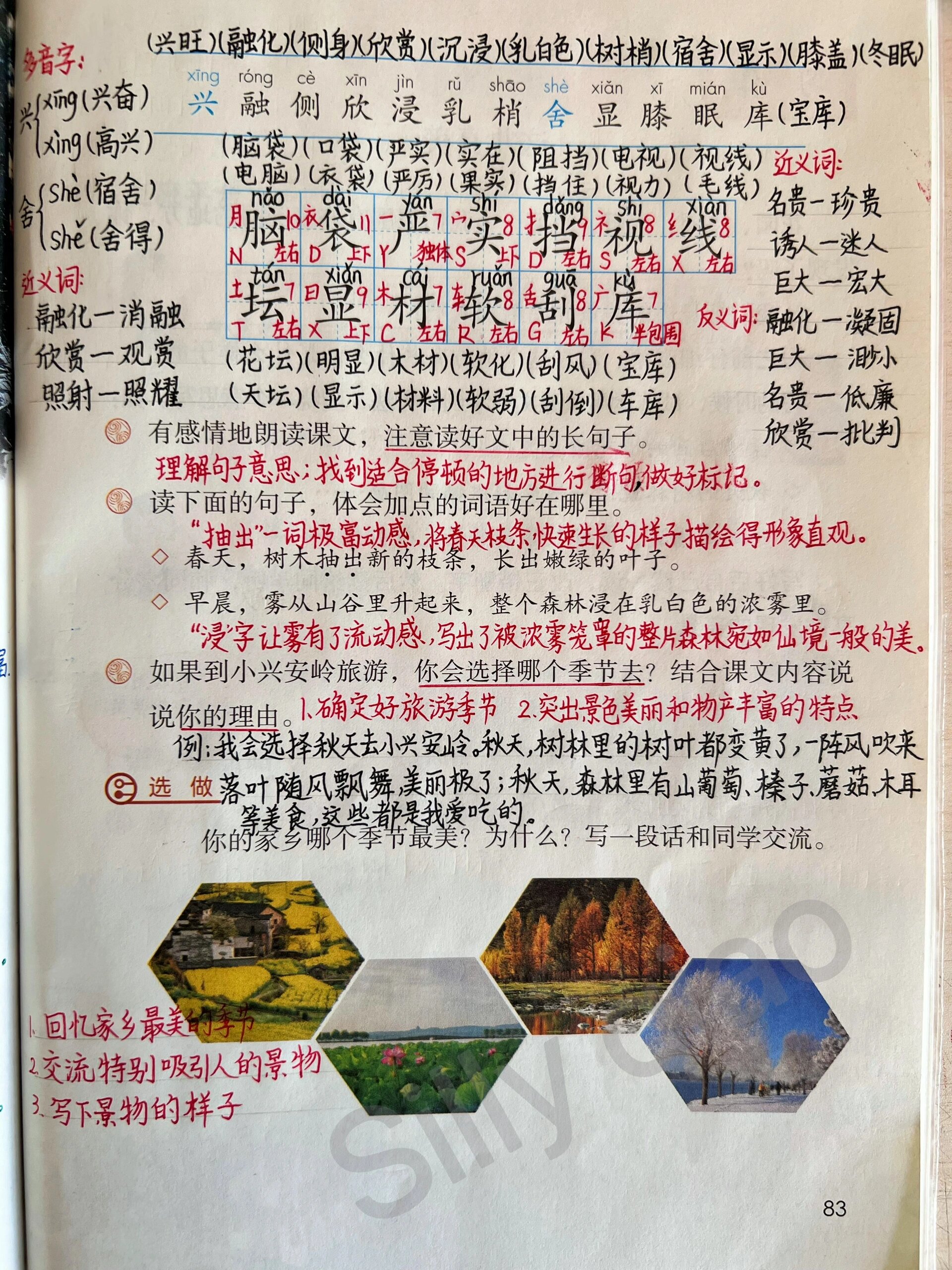 三上语文第20课《美丽的小兴安岭.@寻学问道的动态