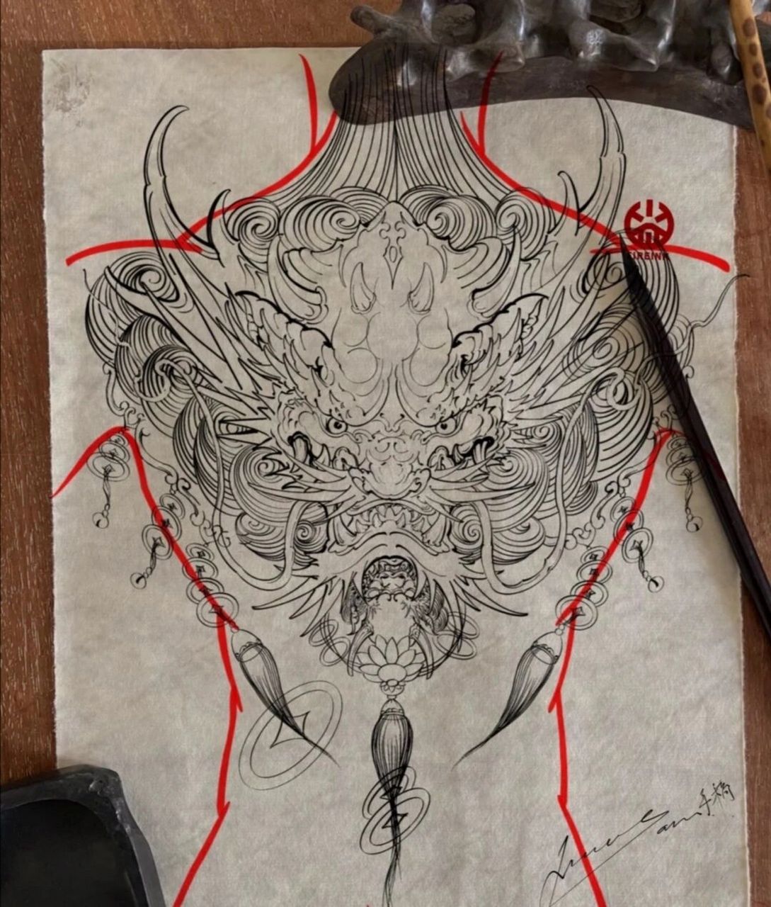 半背纹身.花胸纹身手稿.后背纹身图案.最     最新纹身图案