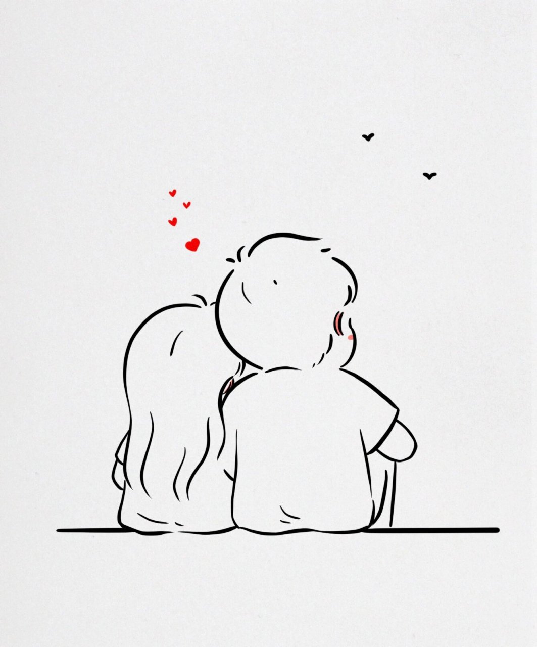 情侣简笔画:一份岁月静好的温柔正在派送7815