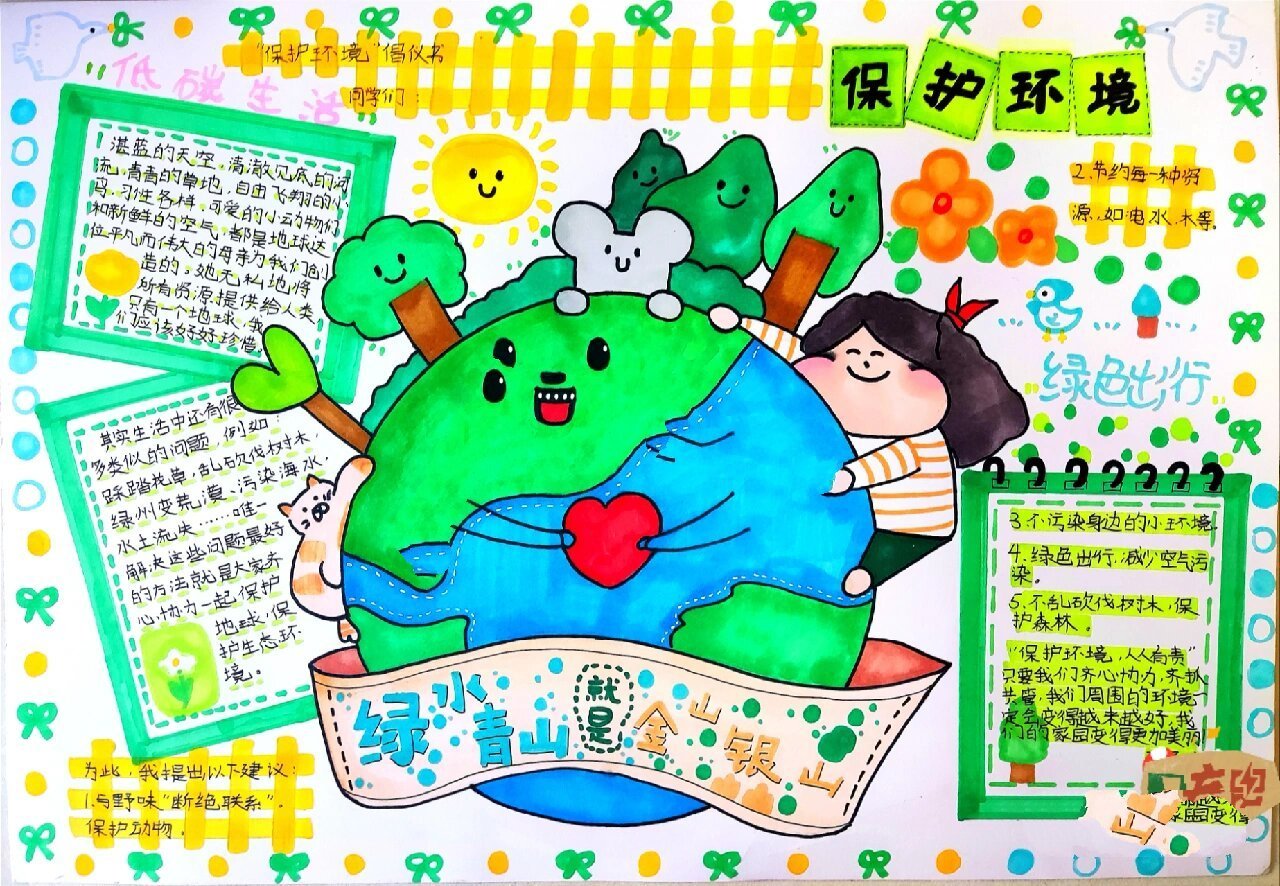 保护环境的倡议书手抄报 简单/美丽/倡议