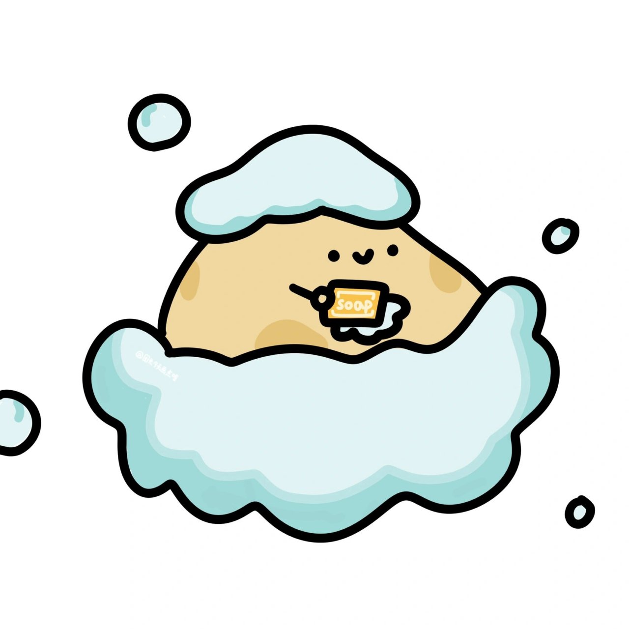 小头像/土豆子洗澡合集 08好多喜欢土豆子的 今天再浅浅画一下.