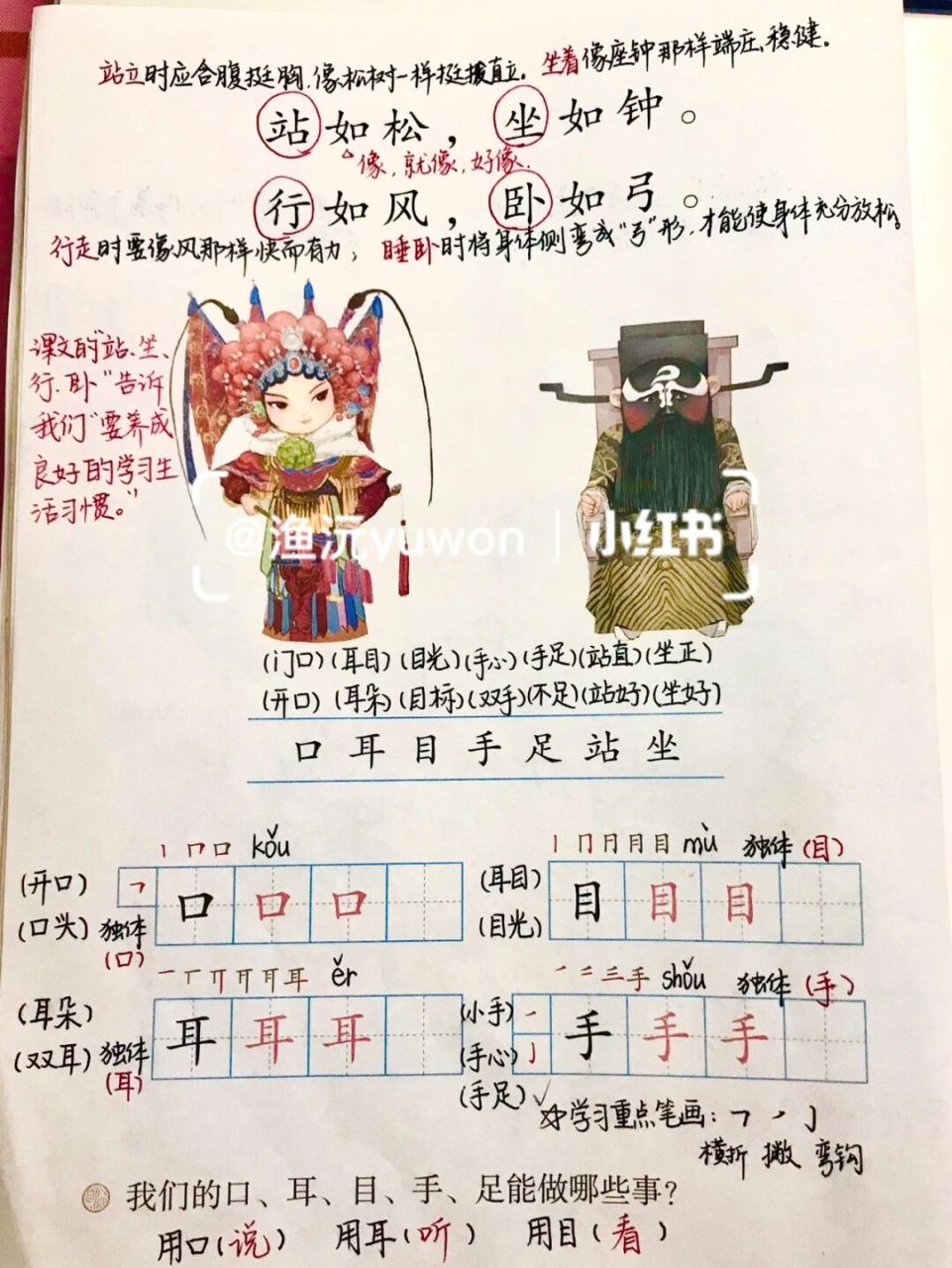 一(上)《口耳目》备课笔记94 板书设计 #小学语文板书设计# #小学