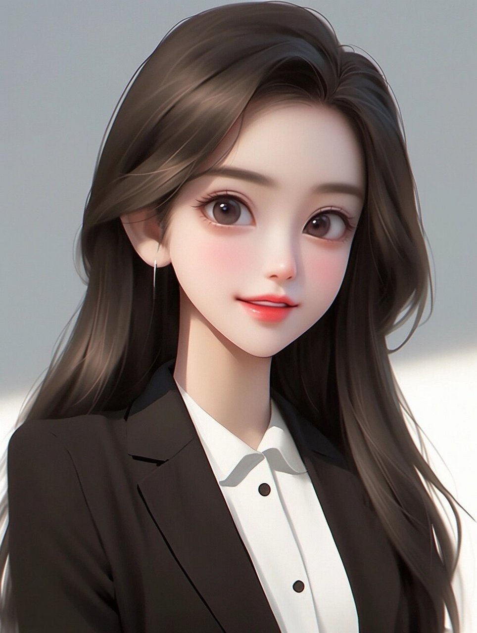 职业头像|御姐长发西装甜美女总裁