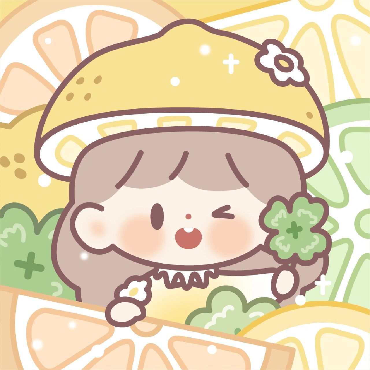 百变头像|好运满上78福奇水果可爱闺蜜头像 「桃你开心」99 每时