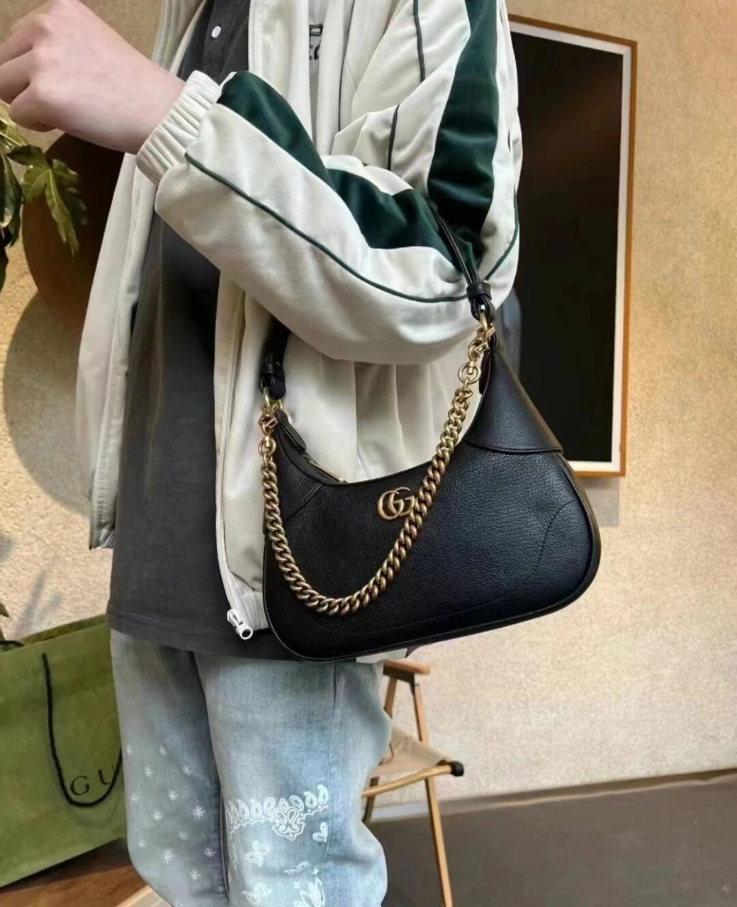 gucci 古驰黑金 aphrodite 小号 gucci 古驰黑金 aphrodite 小号 新月