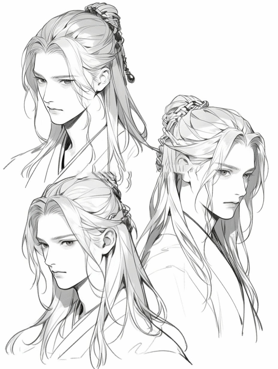 男生发型 - 古风