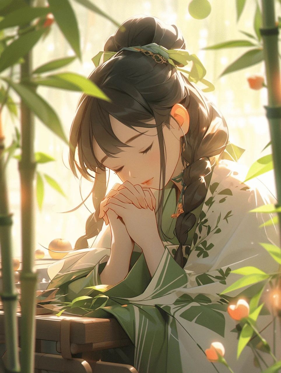 许愿少女|古风头像|竹林小憩 春暖花开的时节,路边的牡丹与满山的野梅