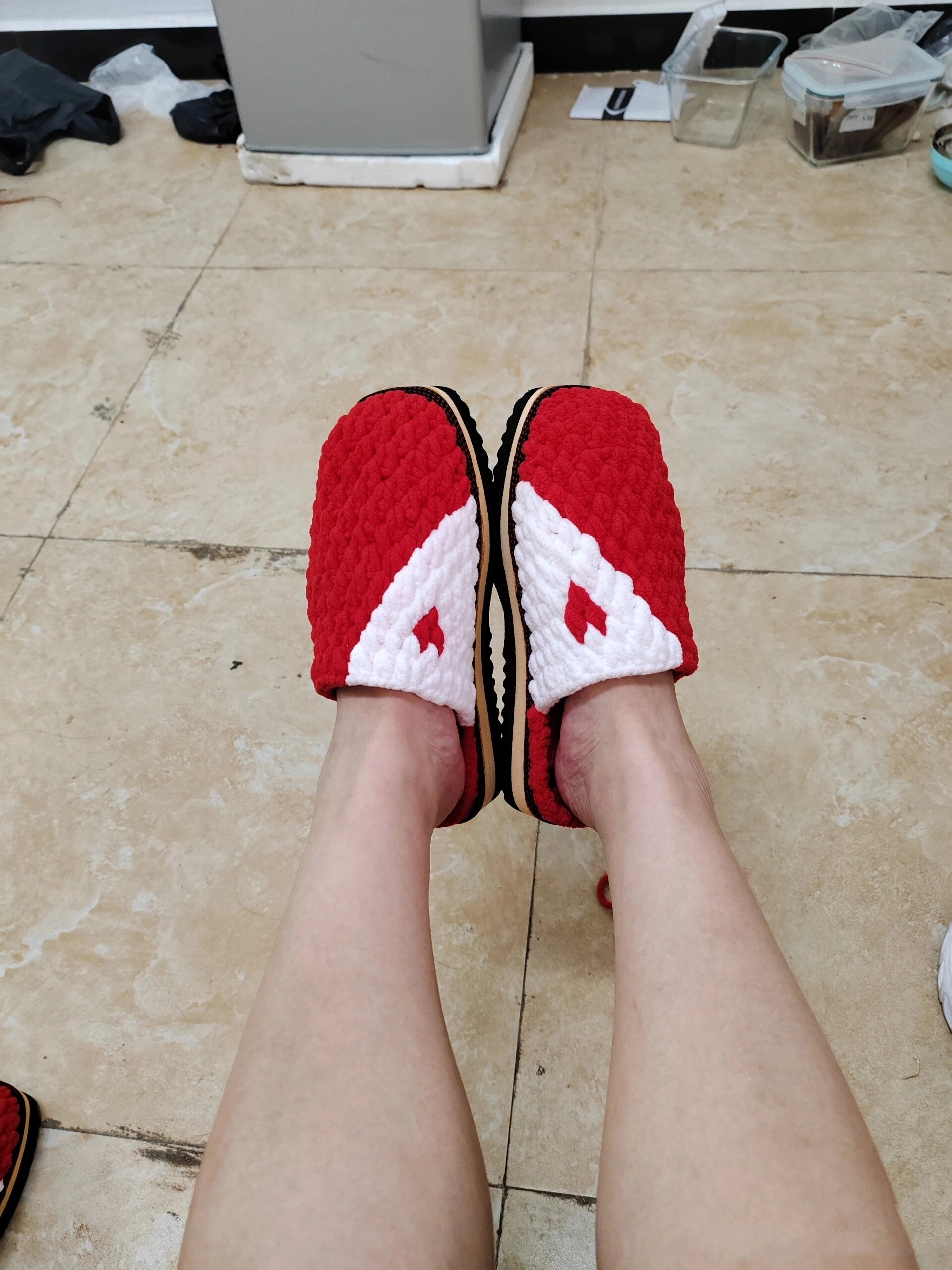 对称爱心拖鞋图解