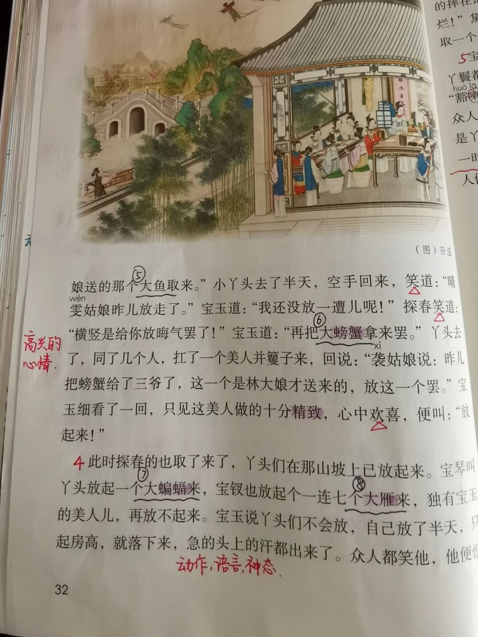 教案# #小学语文课堂笔记# #五年级# #红楼春趣