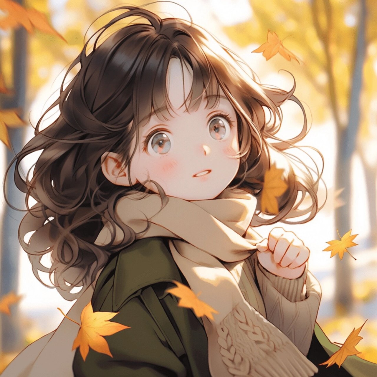 秋天的气息94可爱女生头像 #用一张图形容秋天# #动漫头像# #动漫