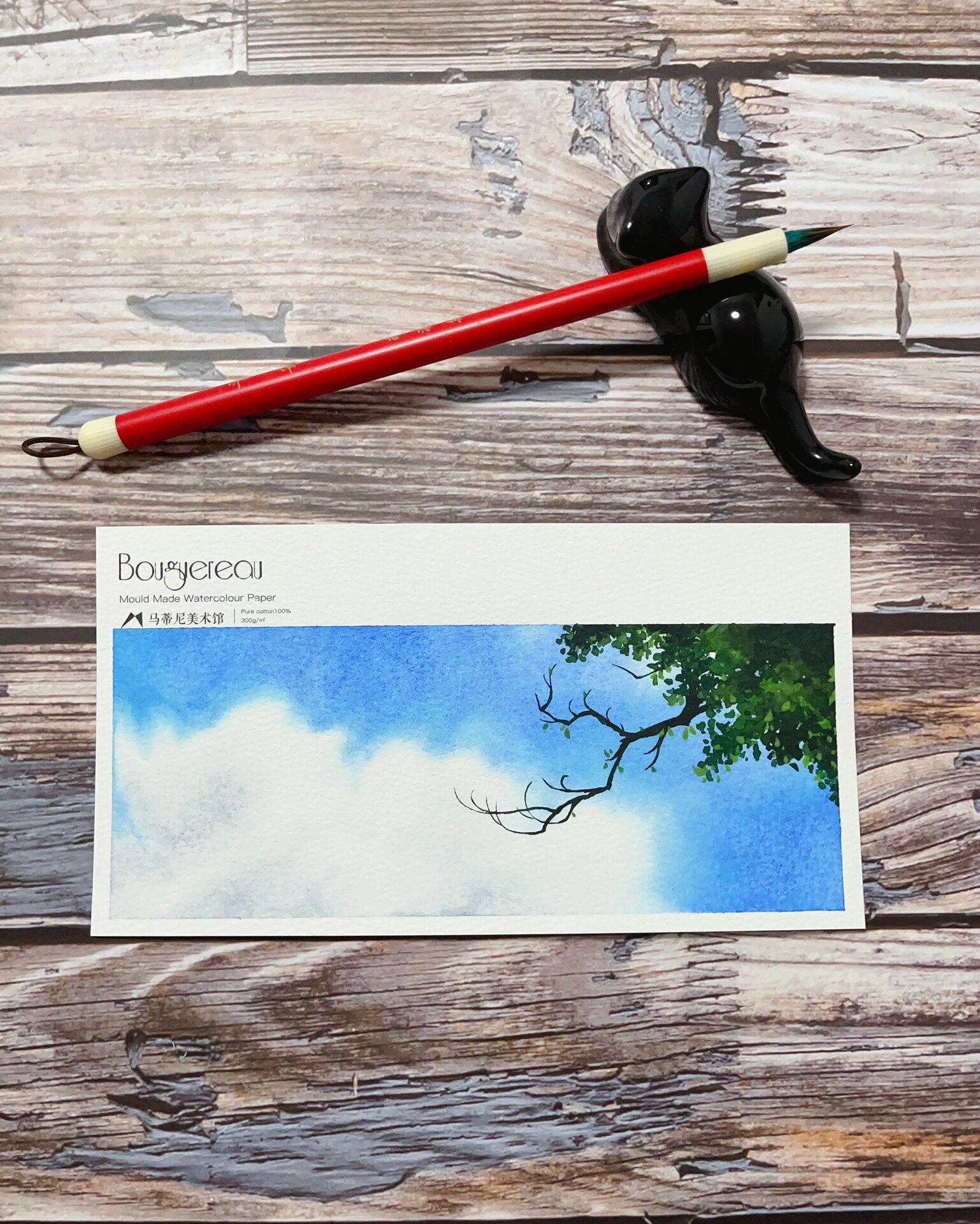 简单易上手的水彩风景明信片 广州的雨已经下了两个星期了,好久没见过