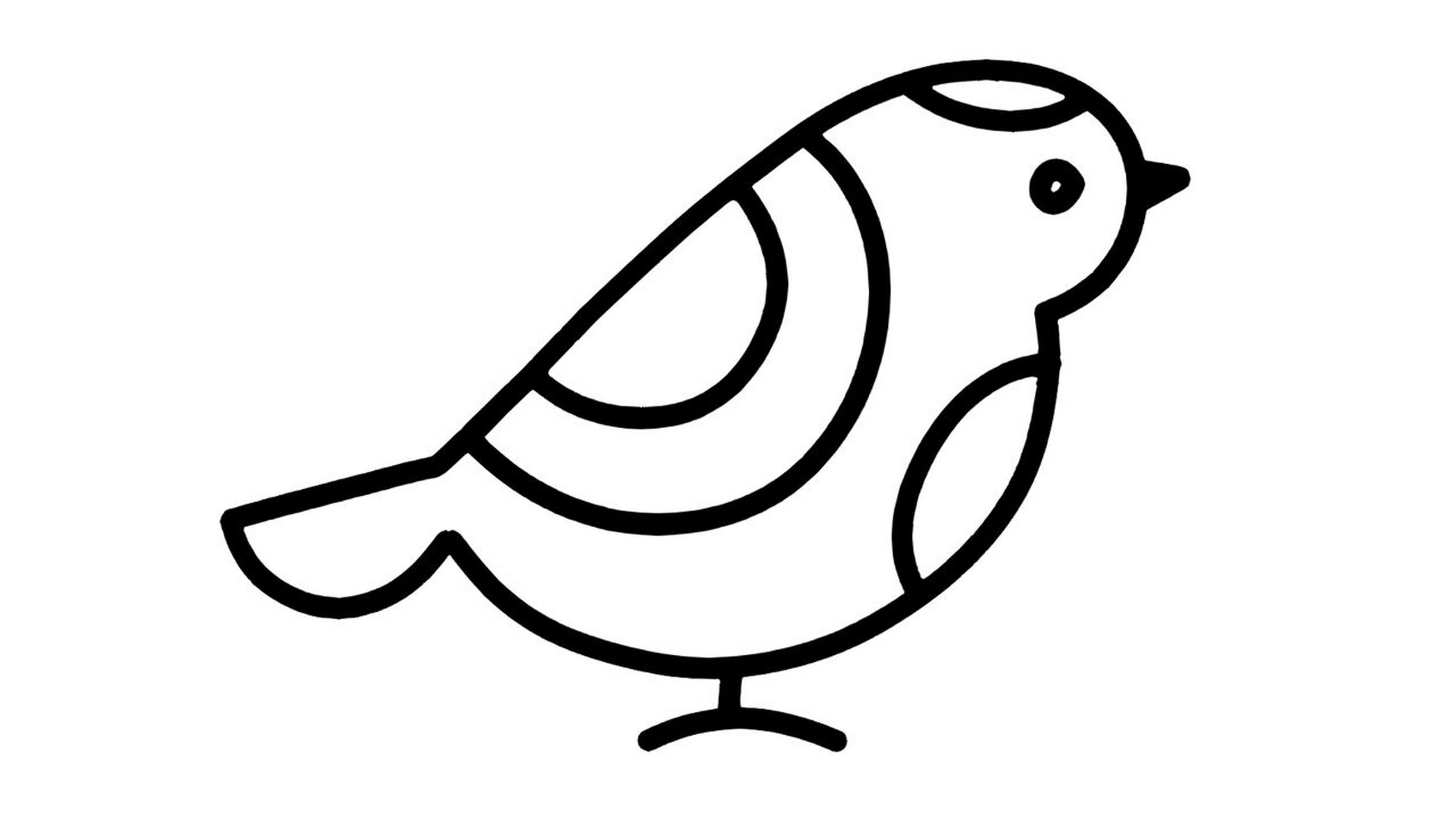 【简笔画素材分享45】6款卡通小鸟 分享6款卡通小鸟02 高清线稿素材