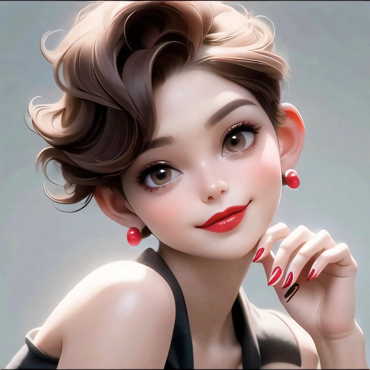 短发复古女生头像95