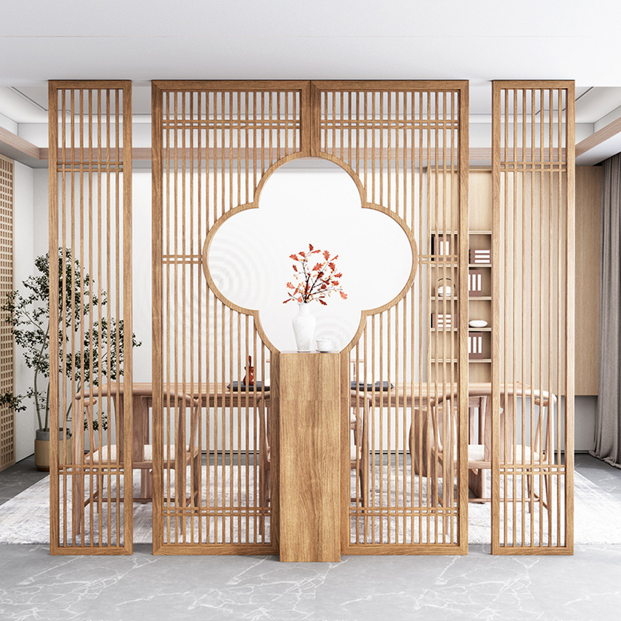 实木栅栏屏风隔断客厅丨提高品质丨美观大气 这个格栅的工艺看着虽然