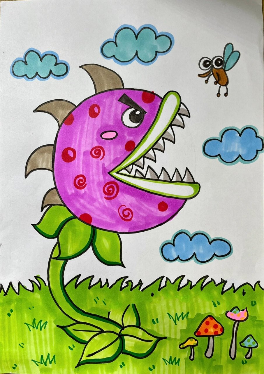 儿童创意画——食人花