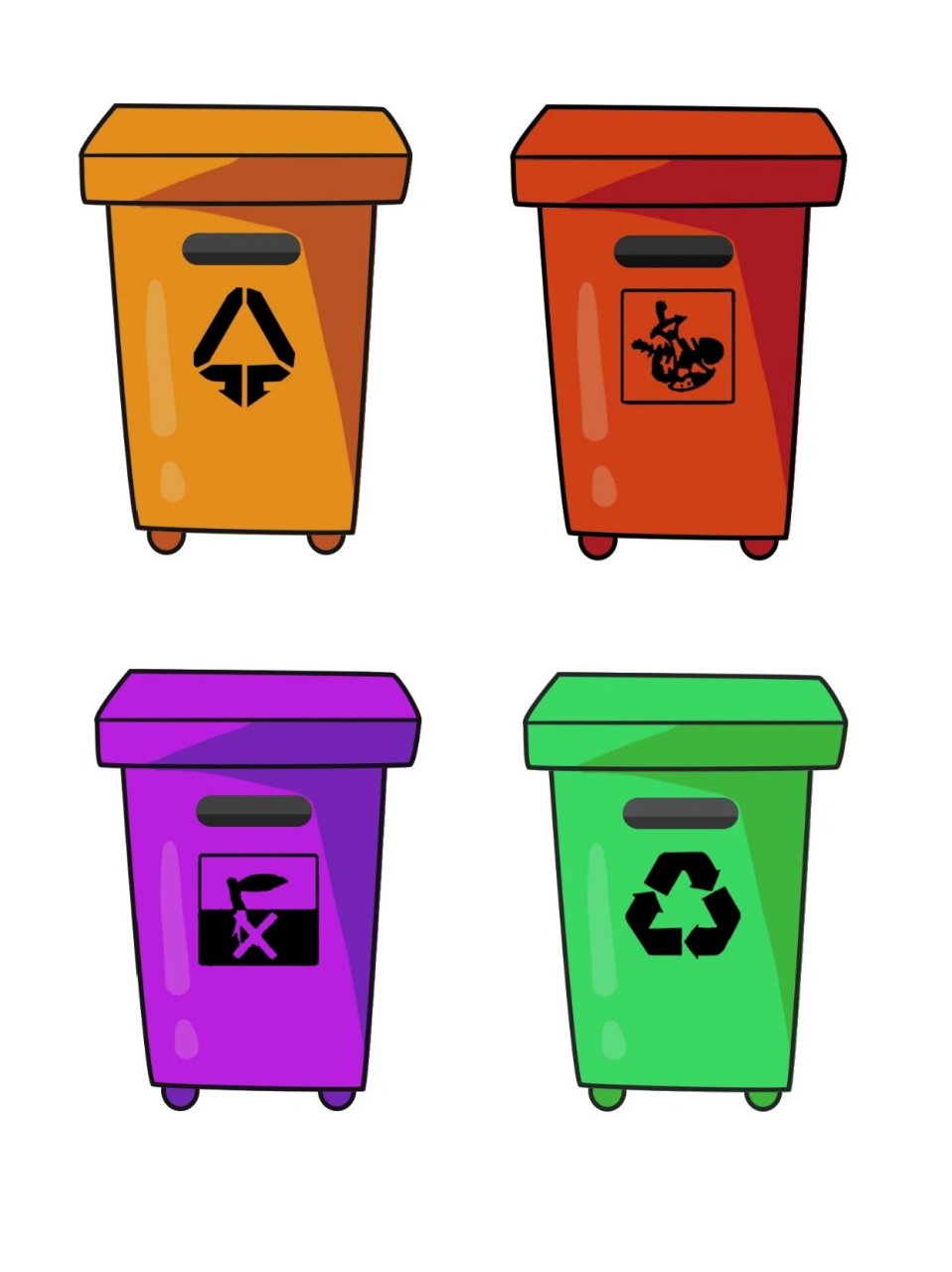 素材分享|简笔画垃圾桶环创素材可打印 宝子们,大家好.