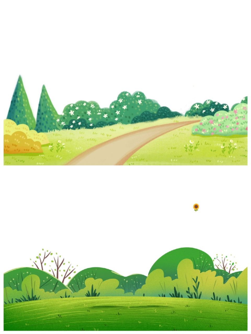 如果有困扰来看98我吧! 儿童画万 能草地植被场景图分 享给大家!