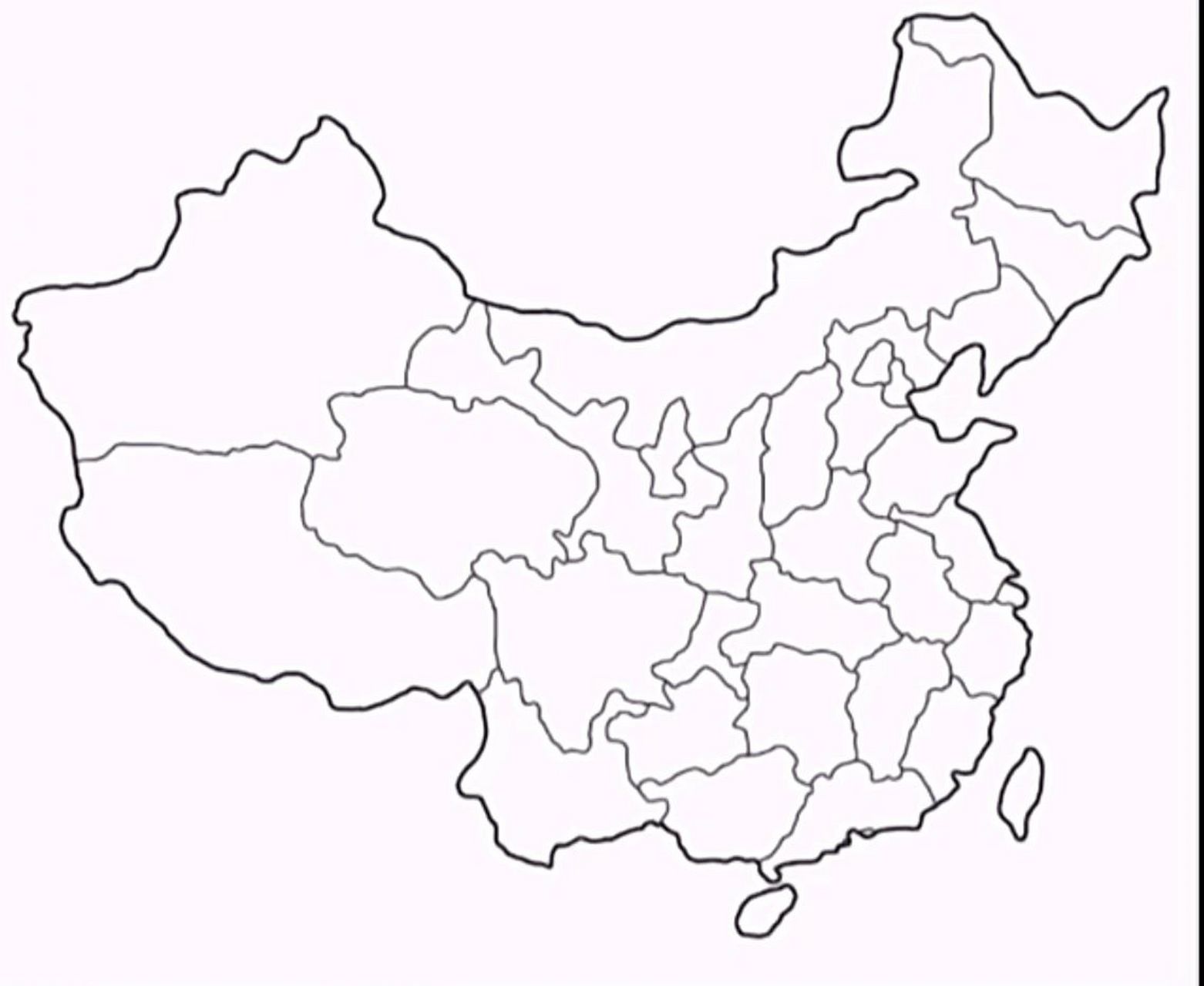 中国地图轮廓打印图 中国地图轮廓打印图