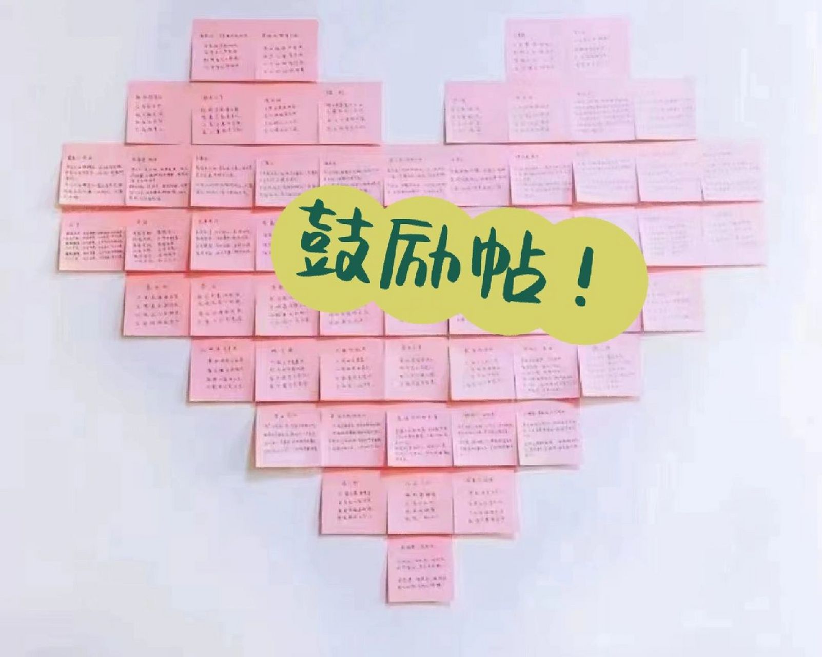 02鼓励贴的呈现方式: 位置越明显越好,颜色越醒目越好,为了是把鼓励