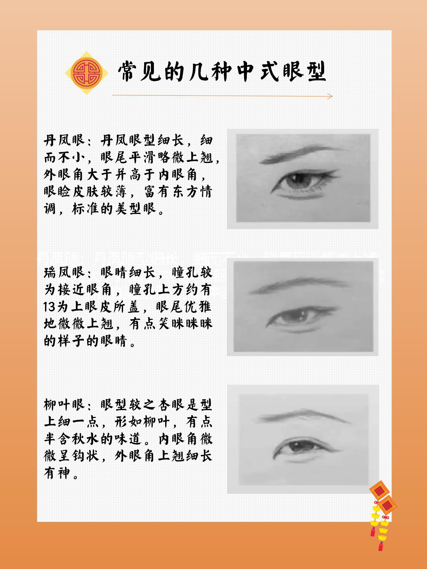 丹凤眼,瑞凤眼,柳叶眼,桃花眼,杏眼,这么多古典小说中的美丽眼睛,你