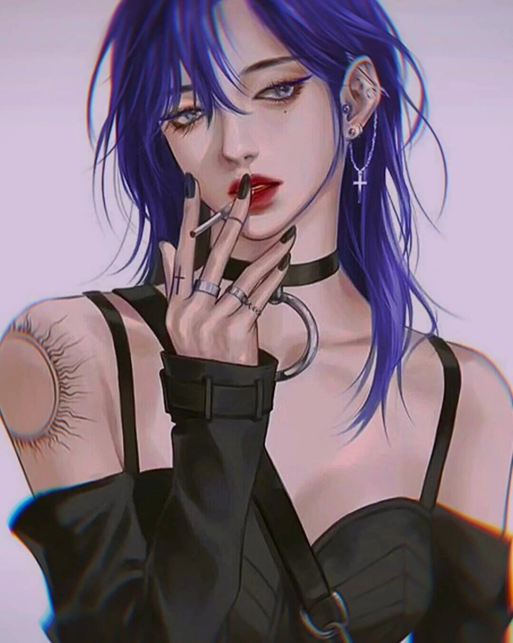 女生吸烟头像
