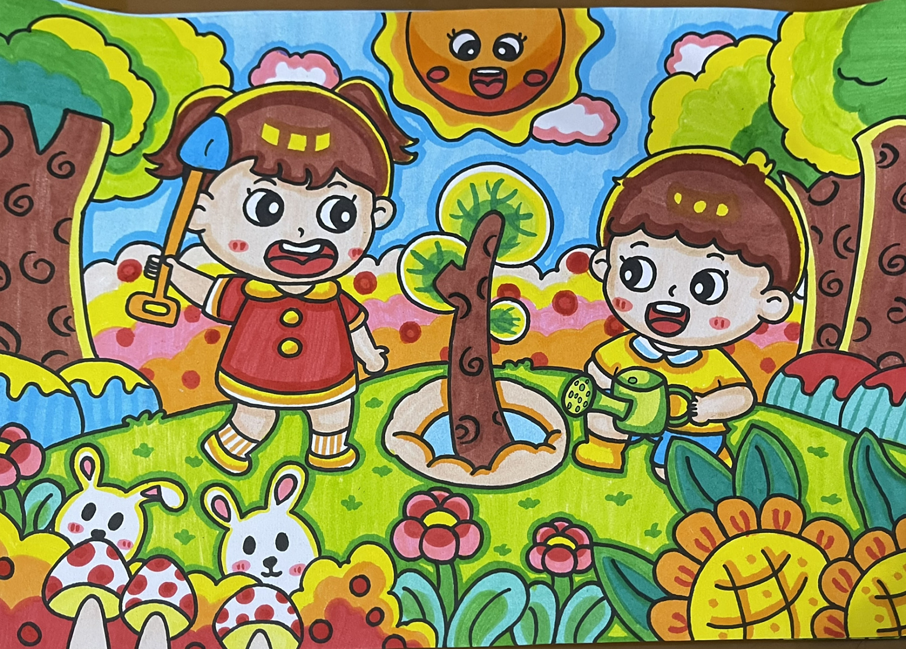 主题画 植树节