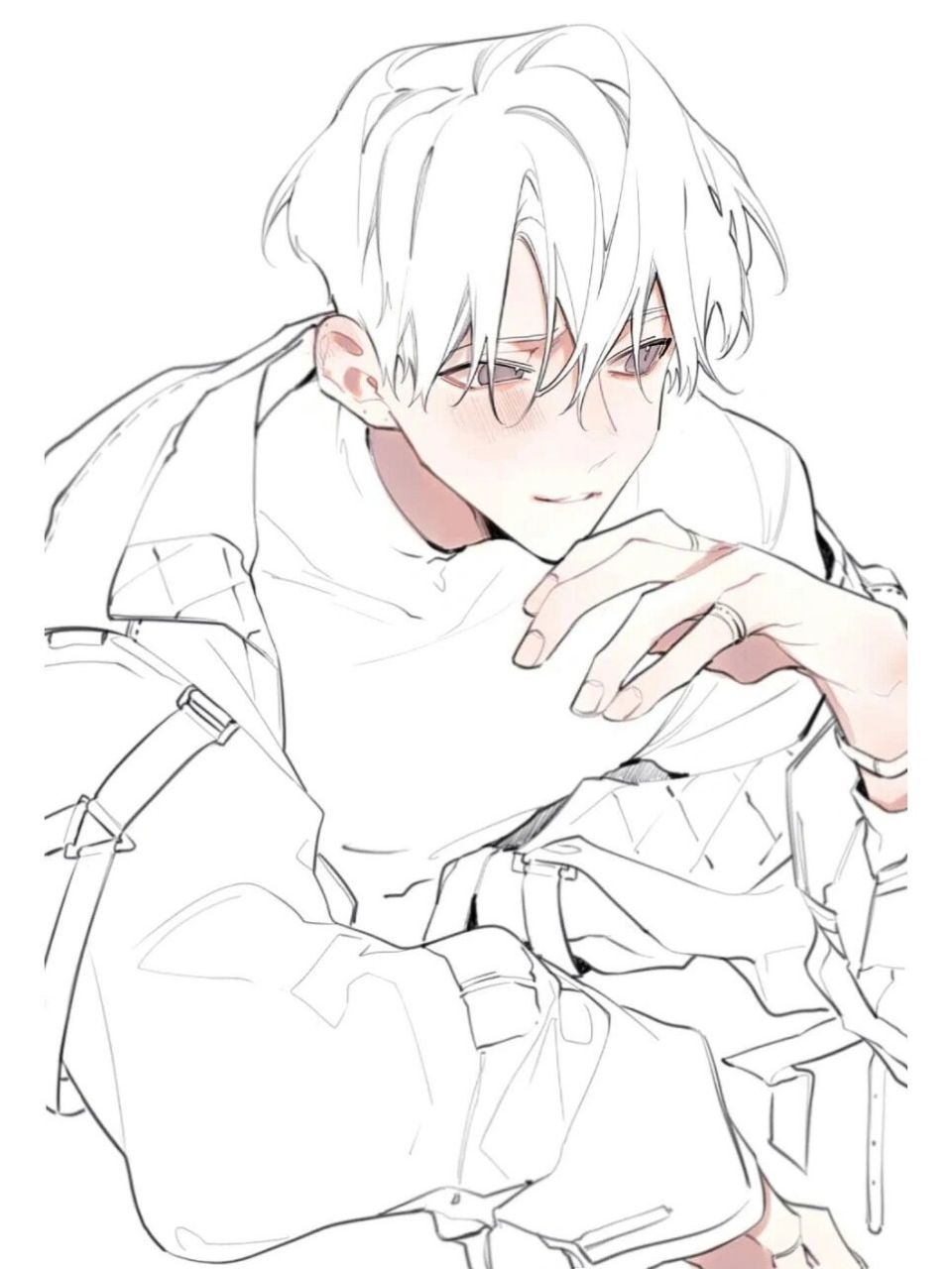 男生帅哥绘画参考线稿素材,画在心巴上啦!