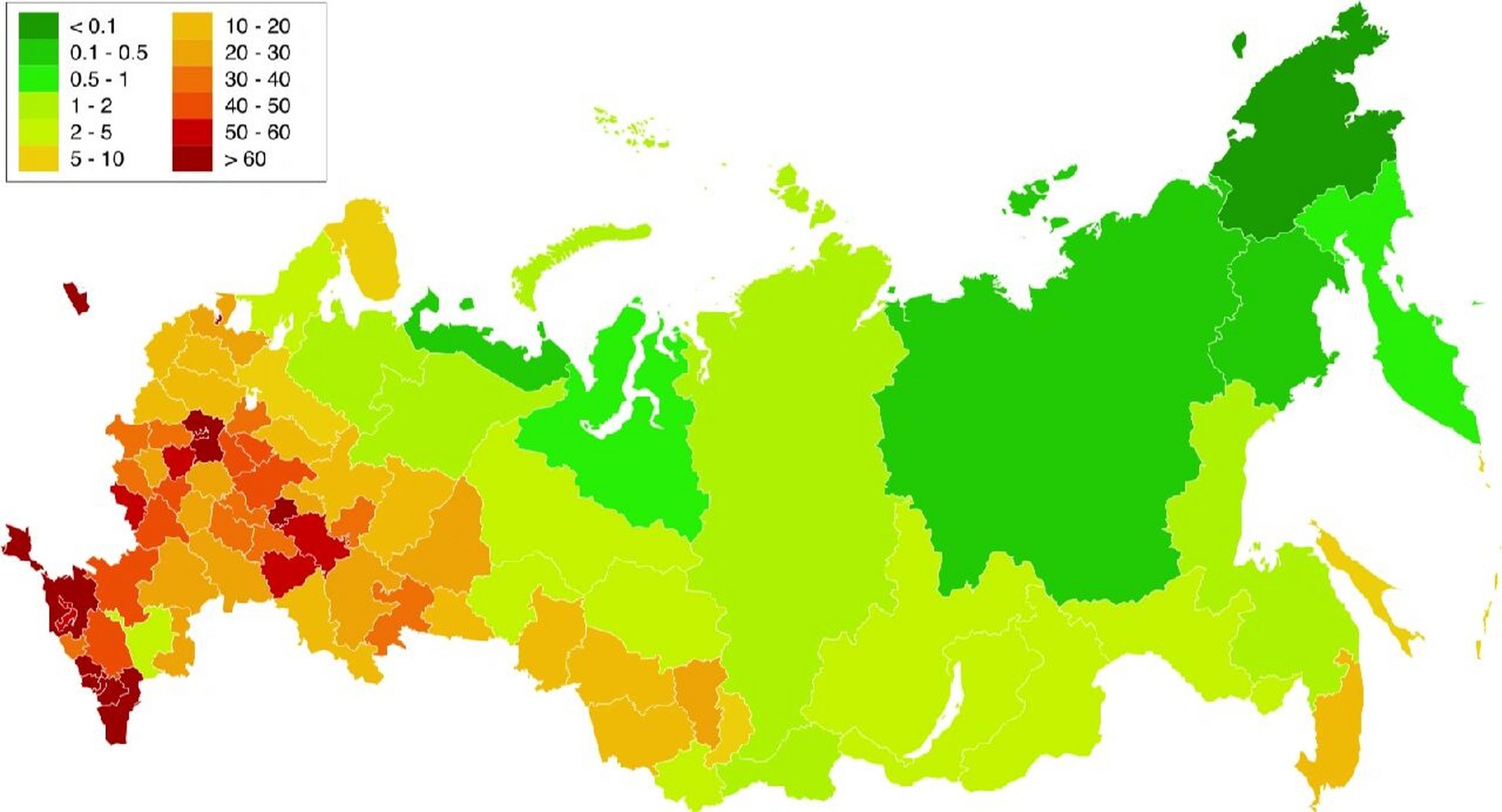 俄罗斯人口分布图片