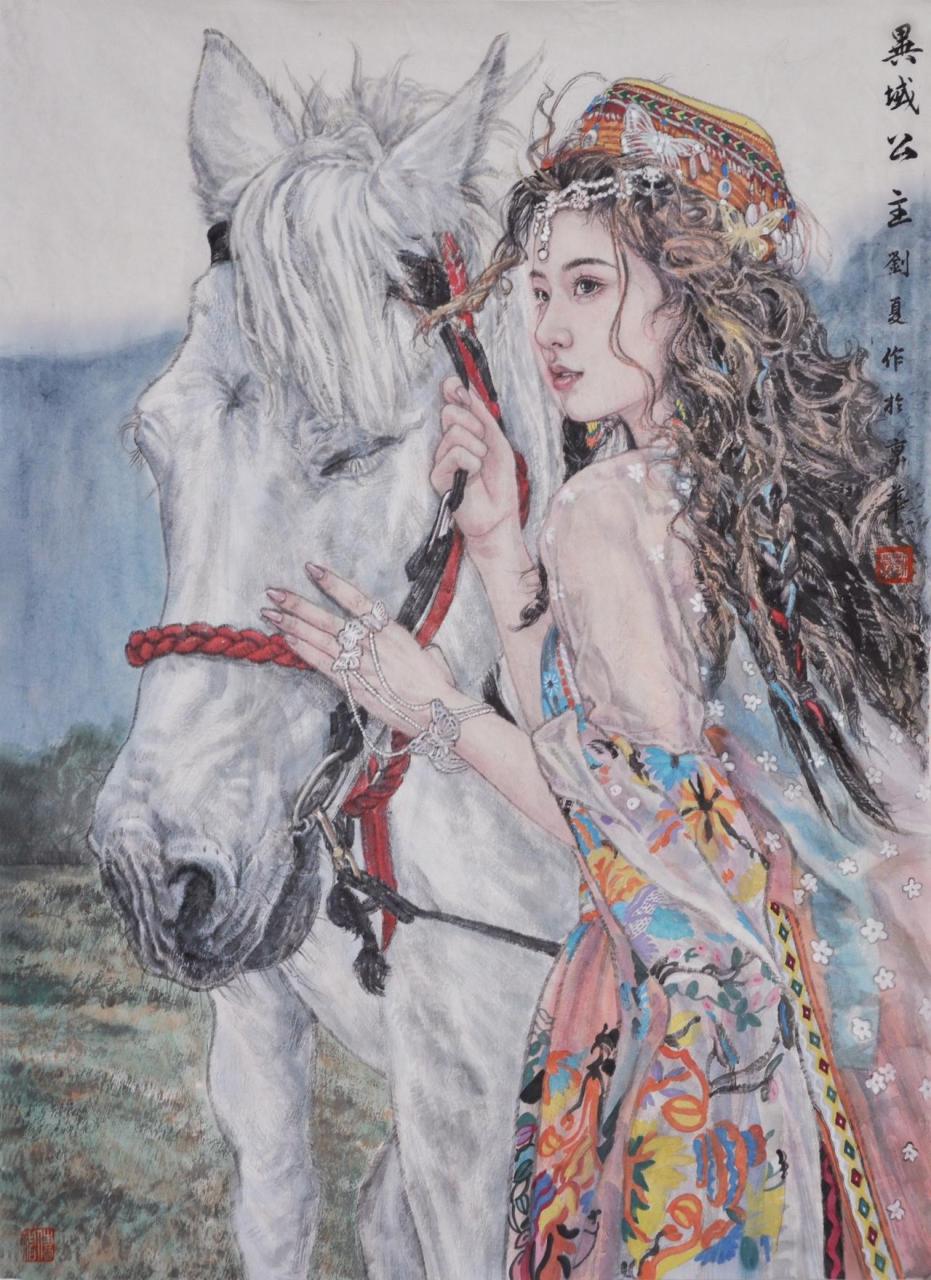 刘夏人物画作品好的作品都是有灵魂的 感受国画的意境之美 适合在老板