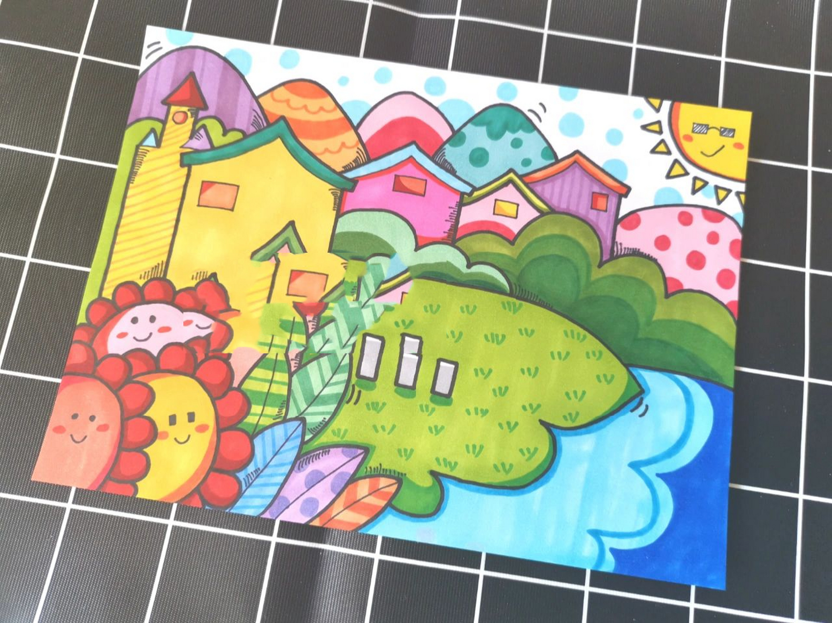 儿童画打卡 第7天|家乡美 家乡美主题儿童画,了可以用于美丽得家乡