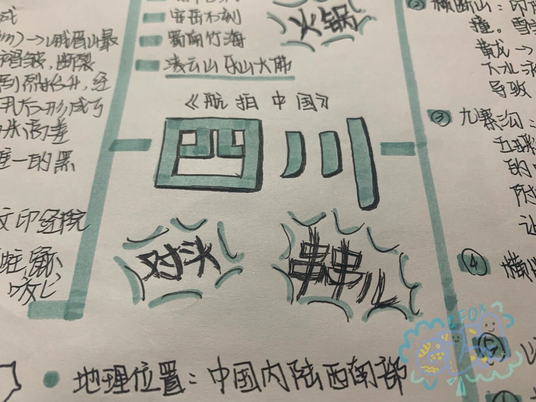 航拍中国手抄报(四川) 暑假地理作业