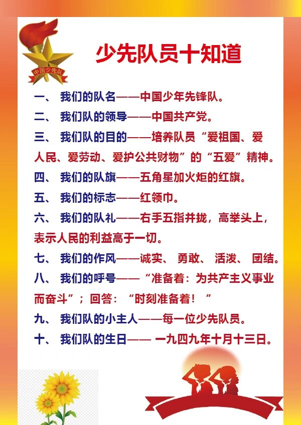 少先队员十知道