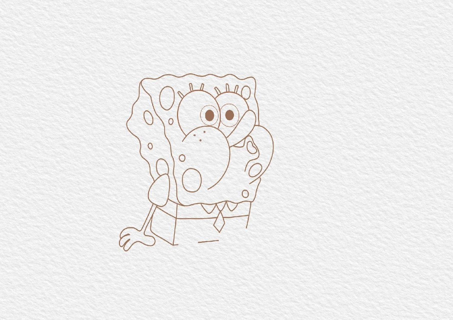 简笔画① | 海绵宝宝吹泡泡·上(内附过程) "你想让我教你点技巧吗