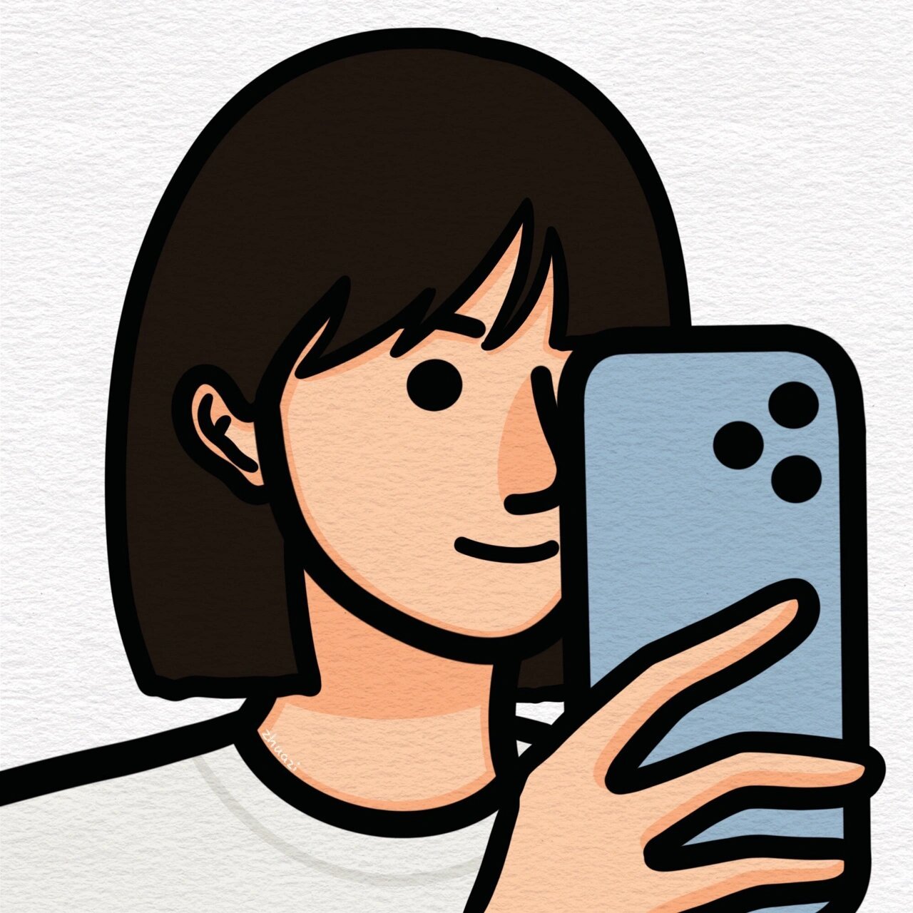 短发女生手绘头像合集