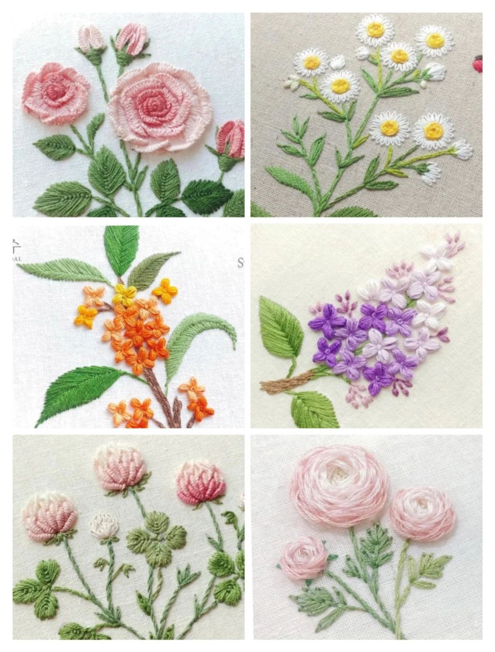 刺绣图案集花草刺绣图案来源于网络 其他刺绣图案和针法图解视频教程