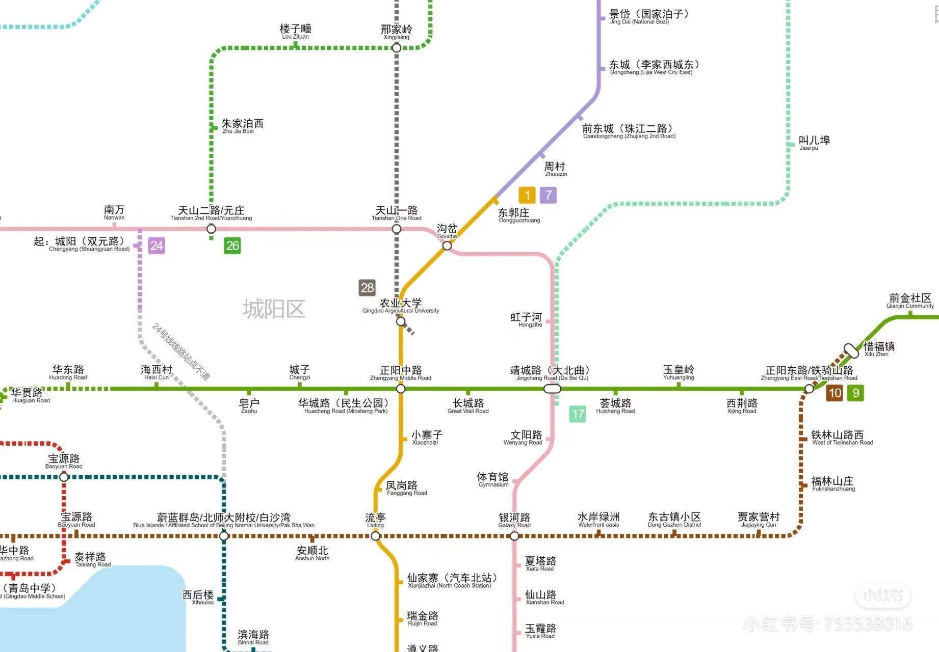 青岛地铁示意图