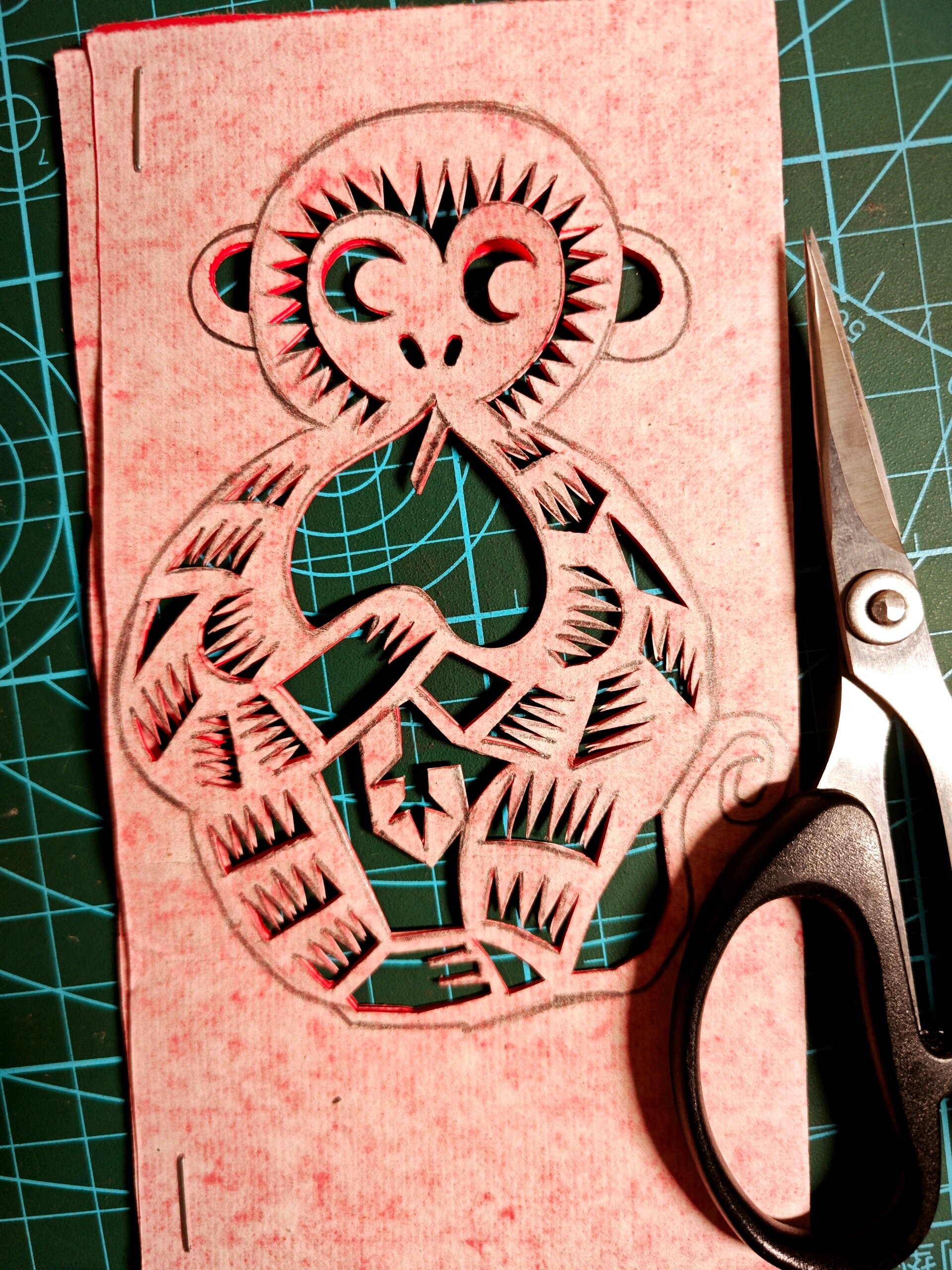 非遗剪纸猴子9292