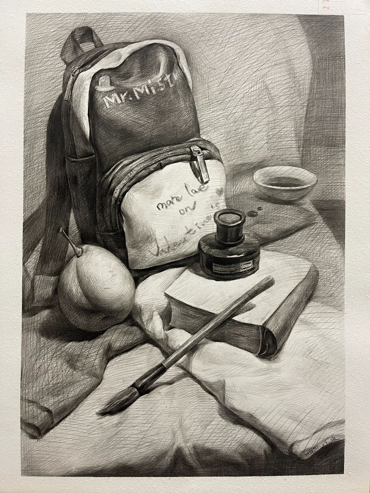 素描静物——文具类用品组合94步骤分享