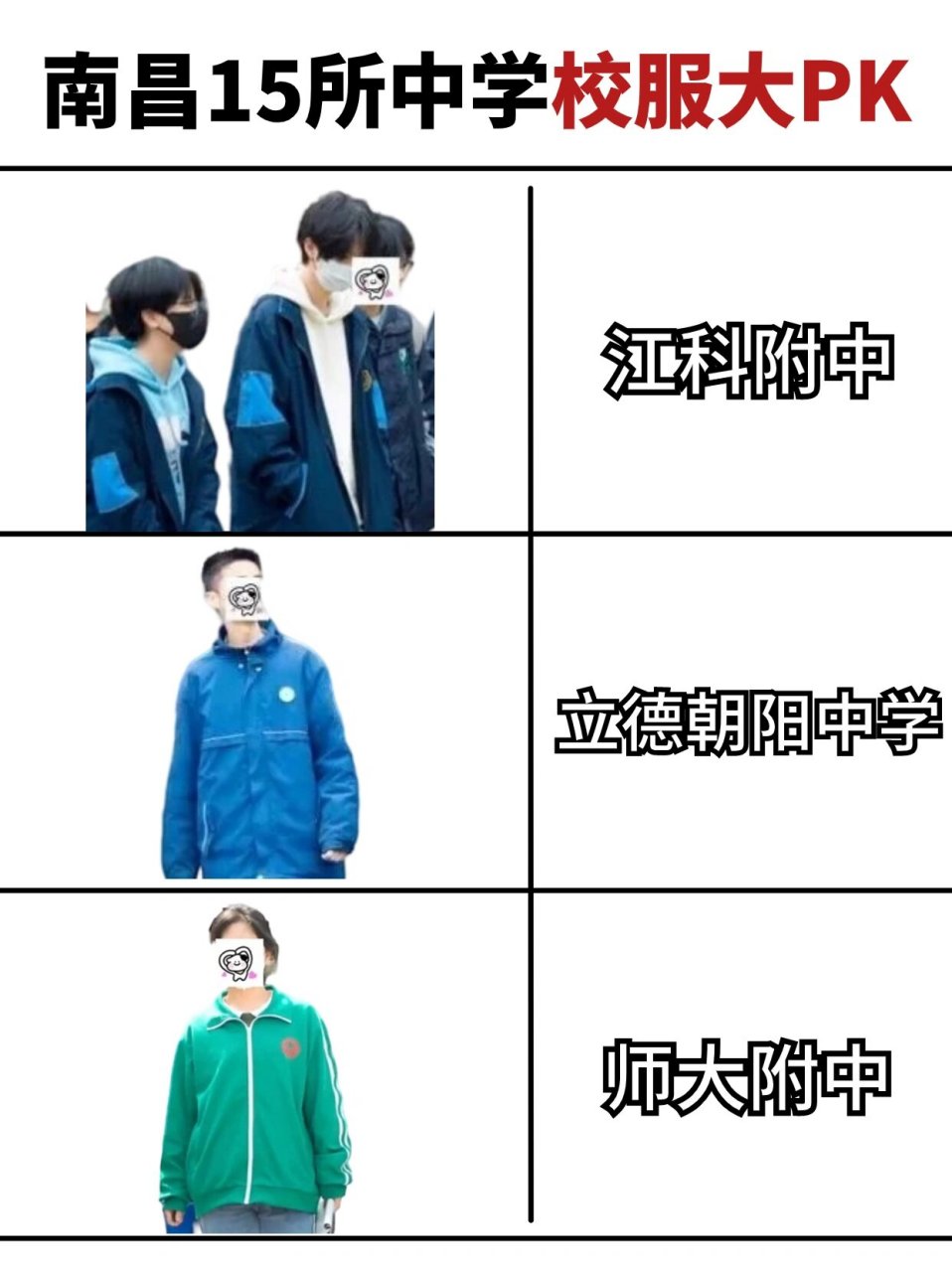 给大家搜集了一些南昌中学的校服款式 大家觉得哪所学校的最好看伳11