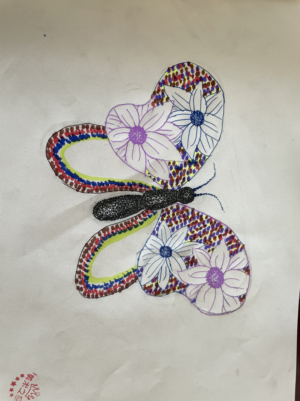 【人教版六年级上册美术】《点的集合》学生作品