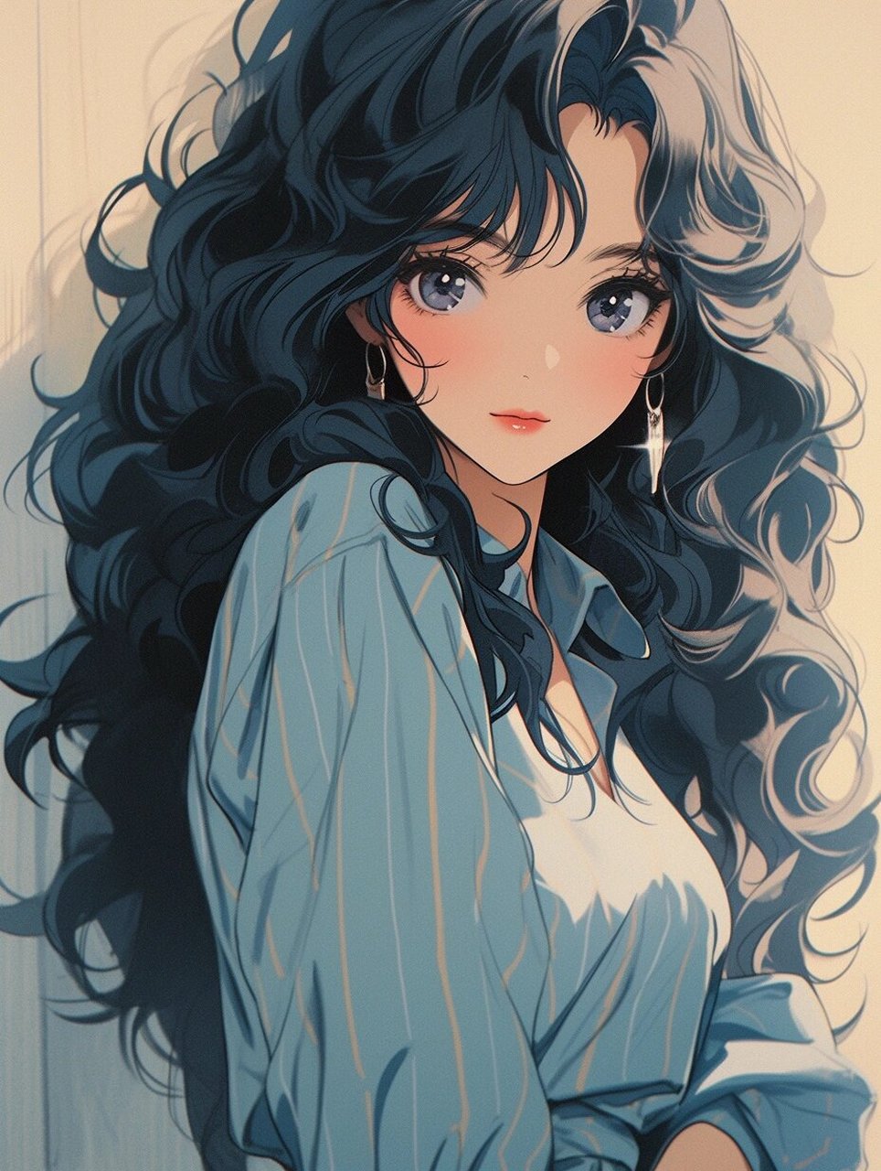 midjourney 复古港风漫画头像