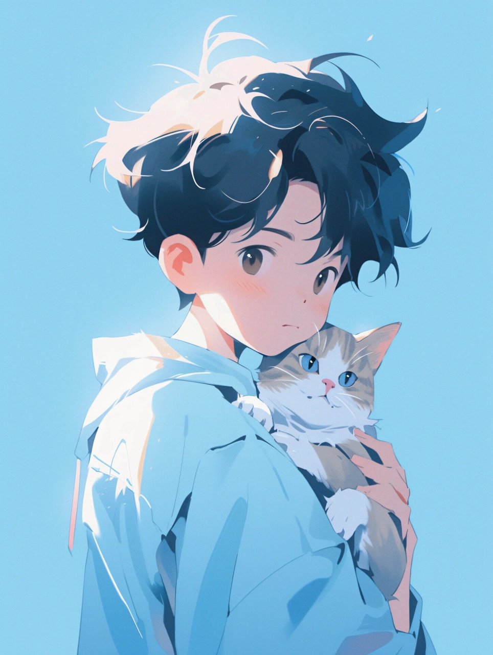 猫系男生头像|听说抱一下它会有安全感